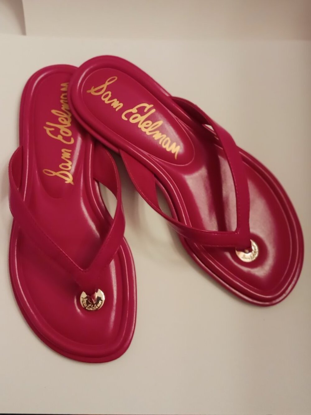 Sam Edelman Remi red leather sandals/ flip flops